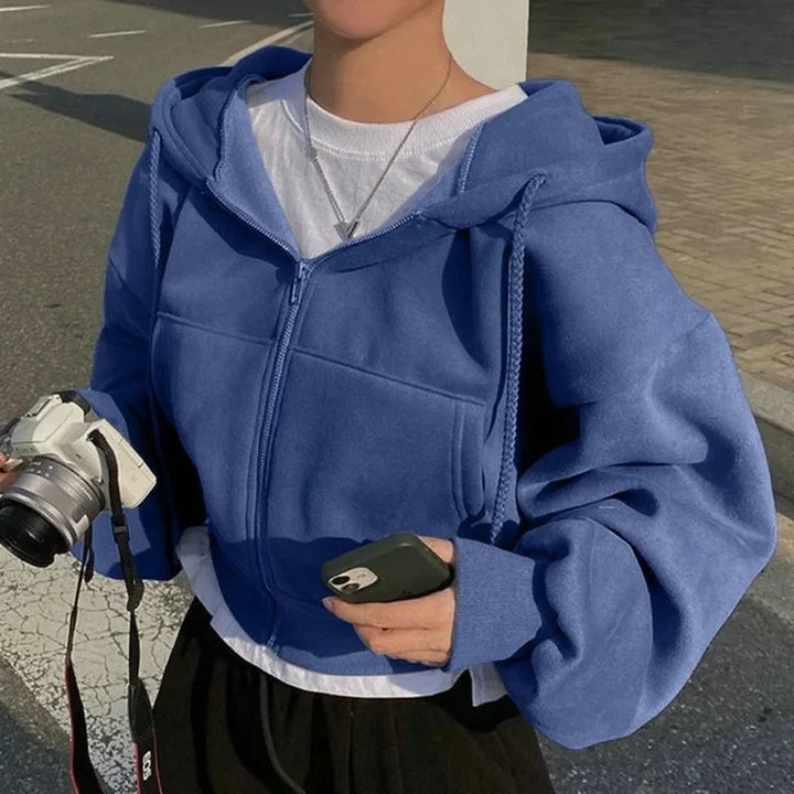 Camille Auber | Cropped Zip-Up Hoodie - Image 1