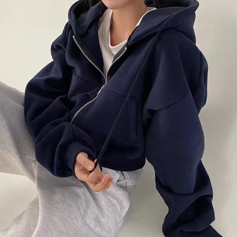 Camille Auber | Cropped Zip-Up Hoodie - Image 2