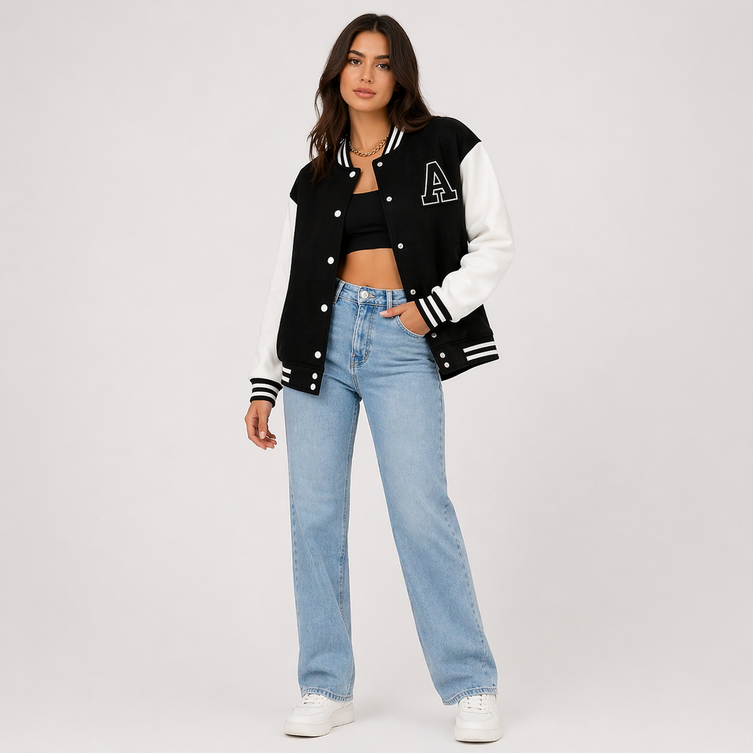 Camille Rambert | Varsity Letterman Bomber Jacket - Image 1