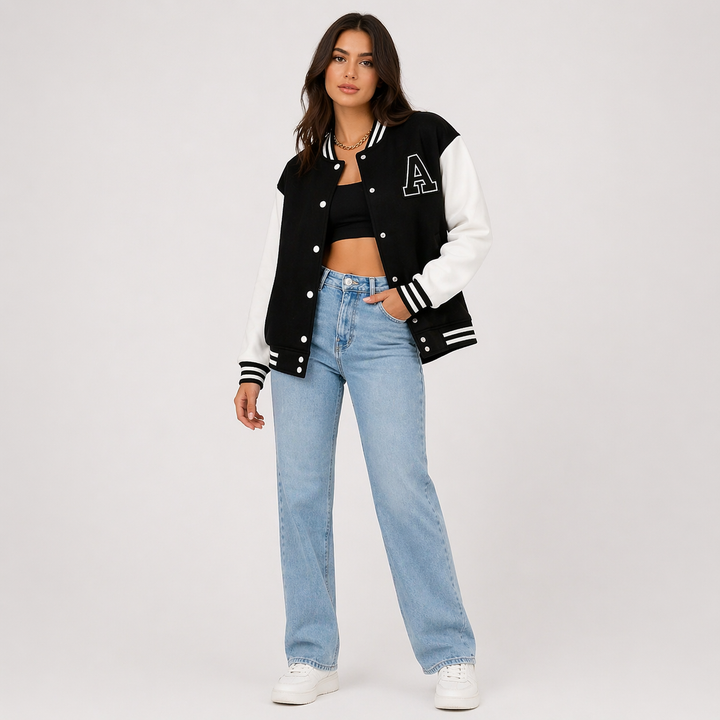Camille Rambert | Varsity Letterman Bomber Jacket - Image 1