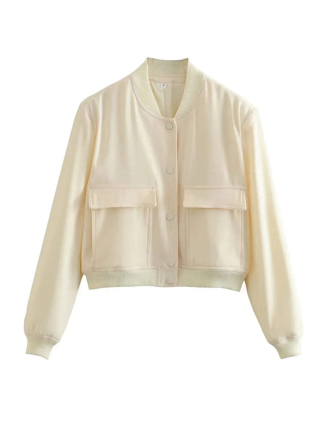 Celestine Aubry | Cropped Snap-Button Bomber Jacket - Image 4