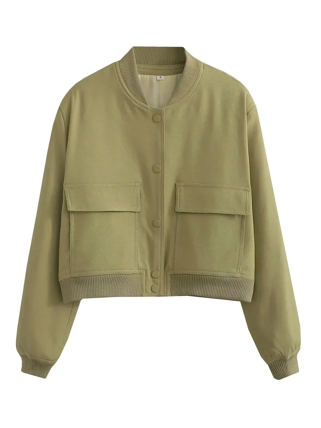 Celestine Aubry | Cropped Snap-Button Bomber Jacket - Image 7