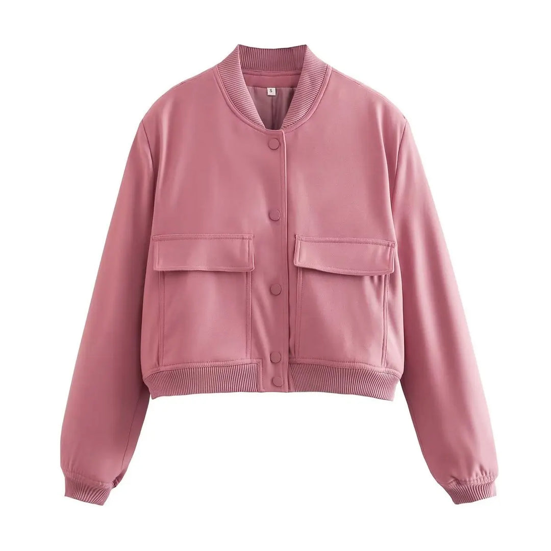 Celestine Aubry | Cropped Snap-Button Bomber Jacket - Image 9