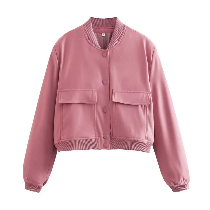 Celestine Aubry | Cropped Snap-Button Bomber Jacket - Image 9