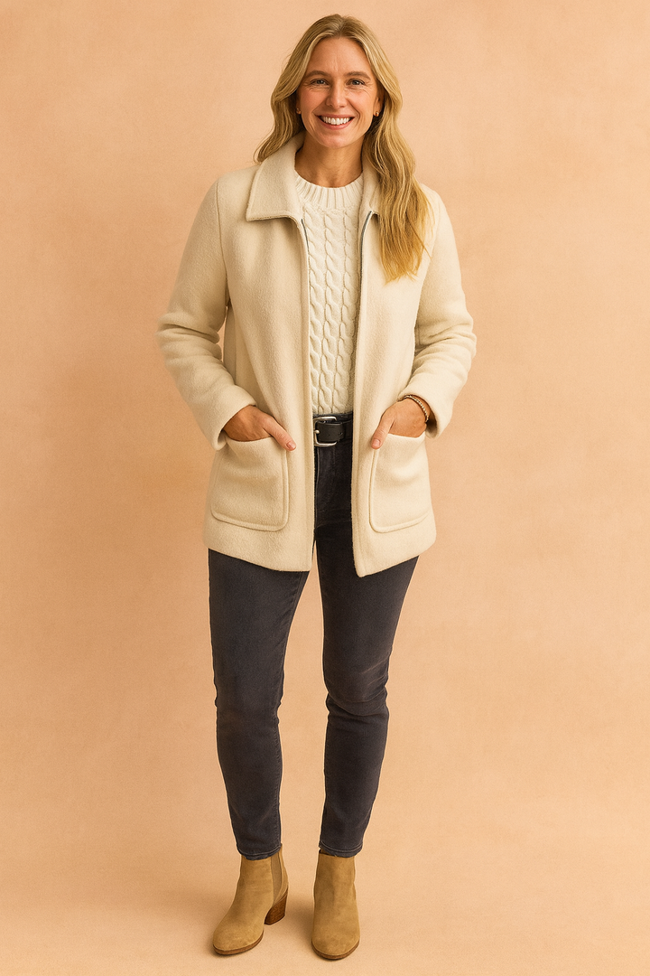 Celine Dumont | Red Wool Zip Jacket - Image 3