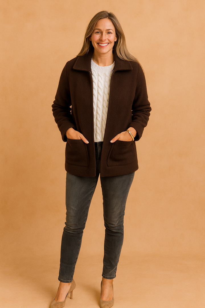 Celine Dumont | Red Wool Zip Jacket - Image 5
