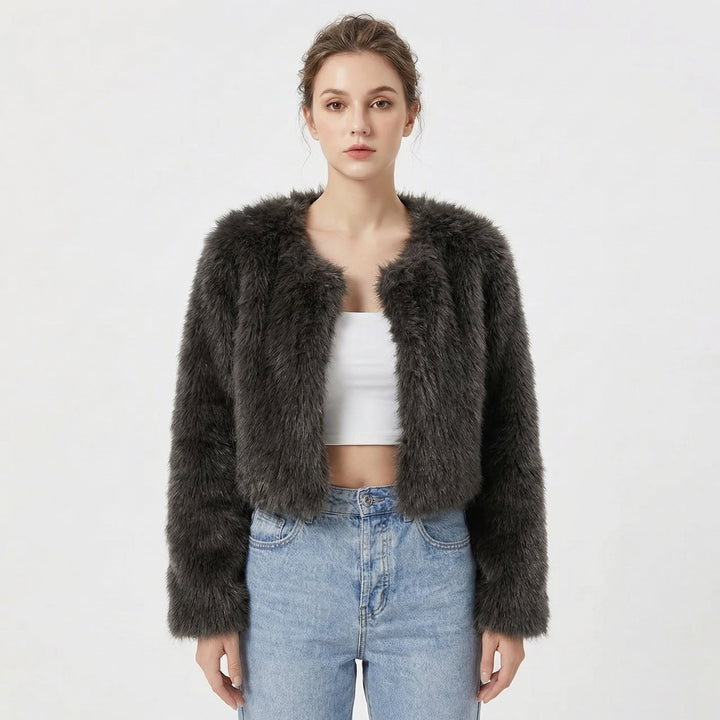 Clarisse Dubreuil | Cropped Faux Fur Jacket - Image 2