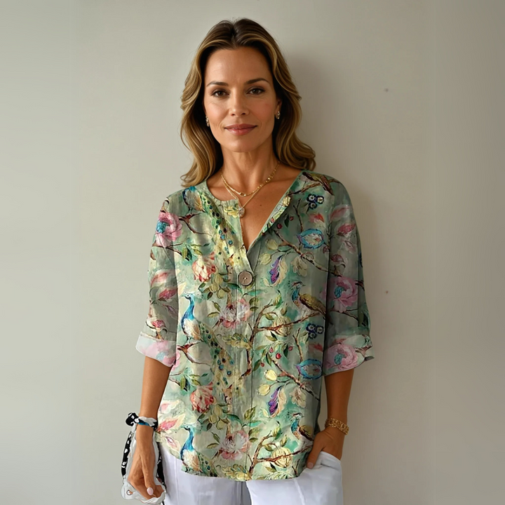 Clementine Roussille | Mosaic Floral Print Blouse - Image 3