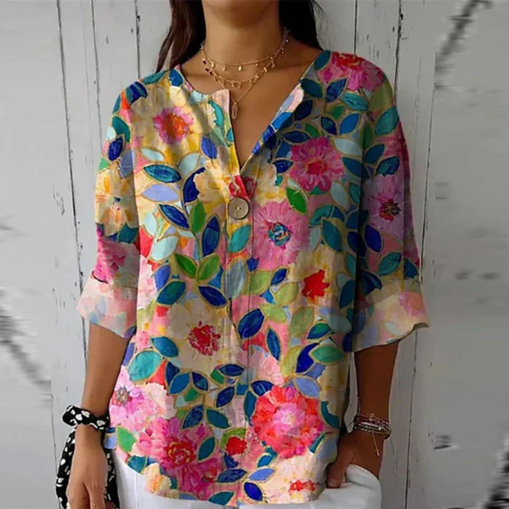 Clementine Roussille | Mosaic Floral Print Blouse - Image 5