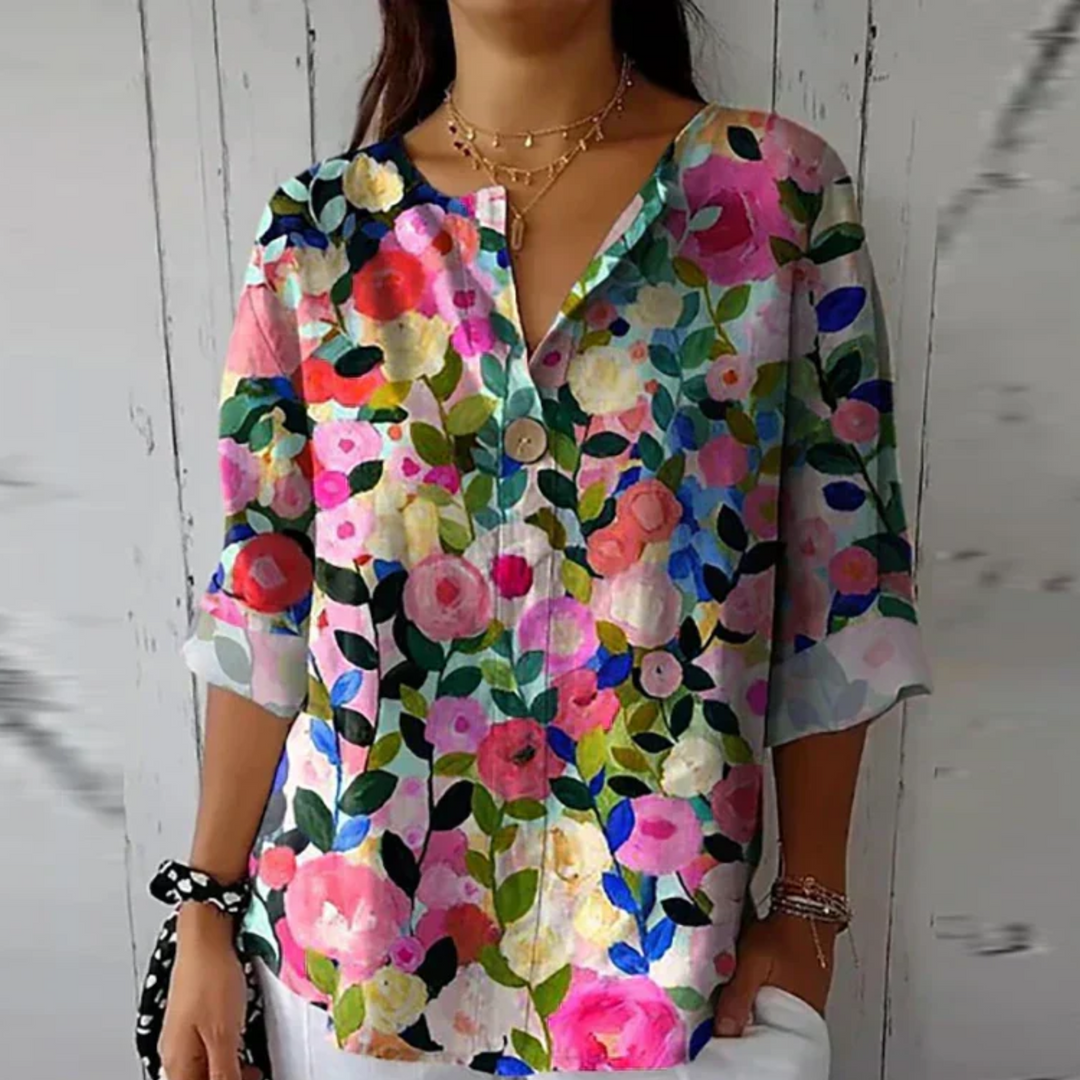 Clementine Roussille | Mosaic Floral Print Blouse - Image 6