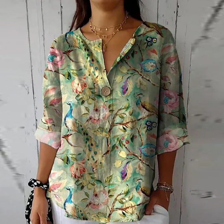 Clementine Roussille | Mosaic Floral Print Blouse - Image 7