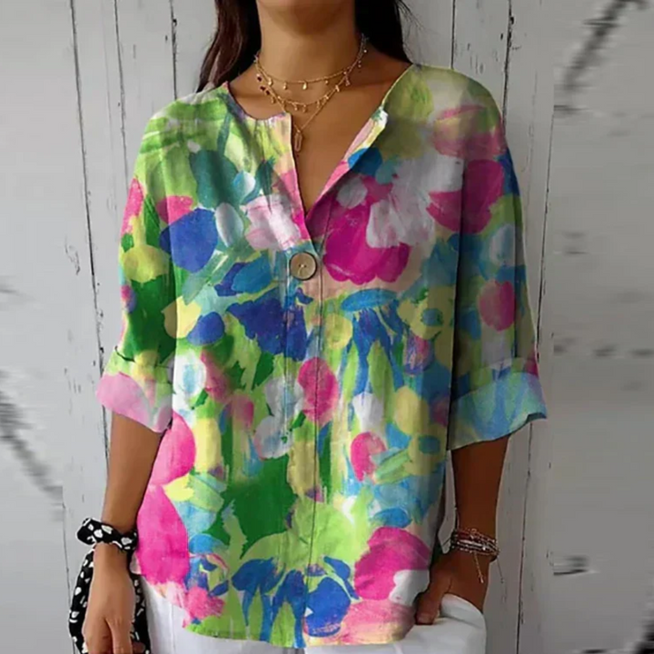 Clementine Roussille | Mosaic Floral Print Blouse - Image 8