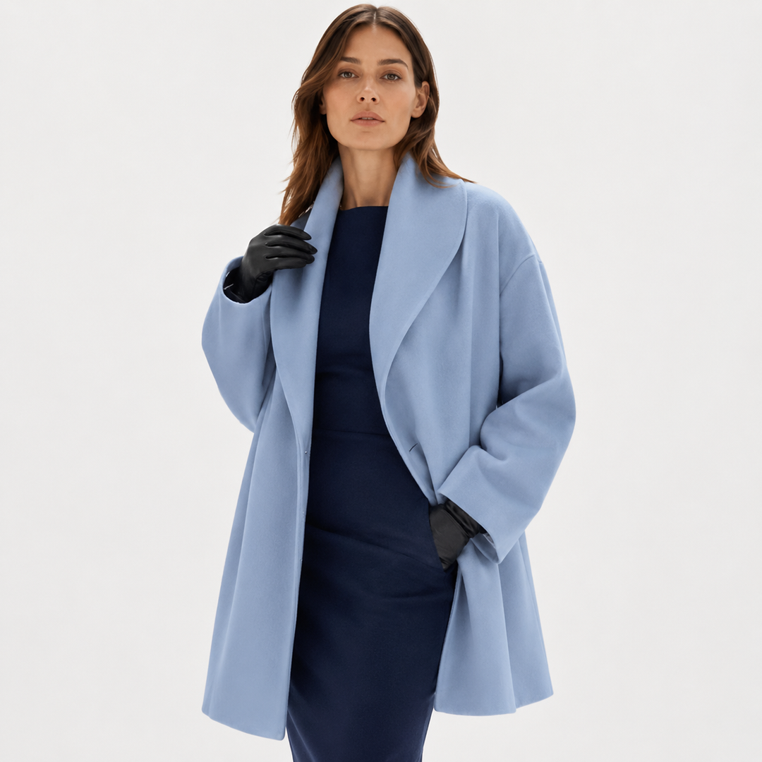Colette Fontaine | Oversized Shawl Collar Wool Coat - Image 2
