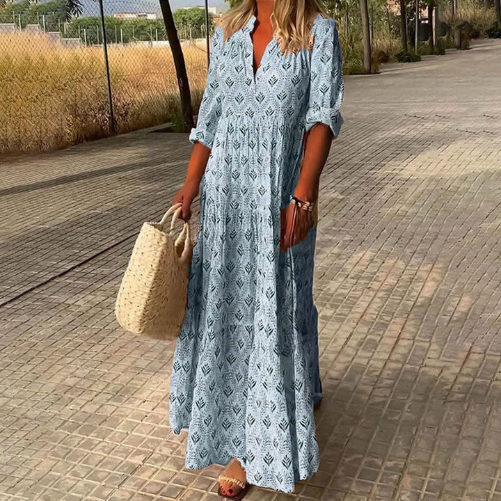Colombe Rocard | Boho Tiered V-Neck Maxi Dress - Image 1