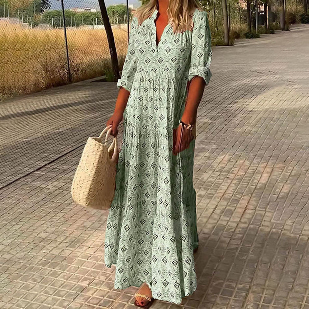 Colombe Rocard | Boho Tiered V-Neck Maxi Dress - Image 2