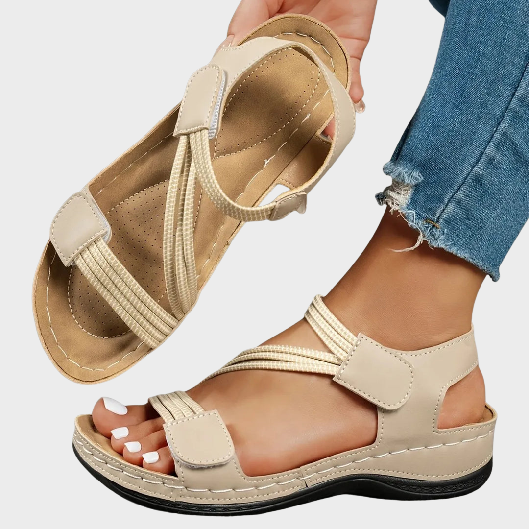 Constance Renouard | Crisscross Strap Comfort Sandals - Image 1