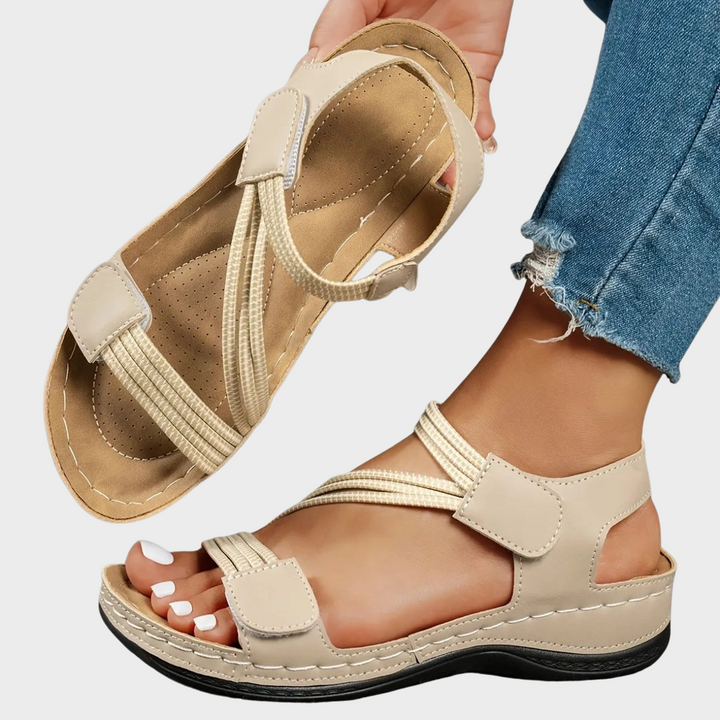 Constance Renouard | Crisscross Strap Comfort Sandals - Image 1