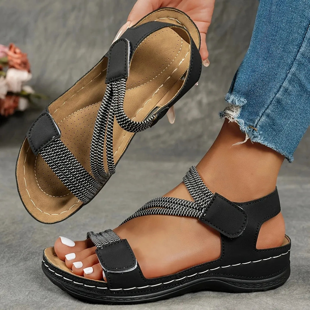 Constance Renouard | Crisscross Strap Comfort Sandals - Image 3