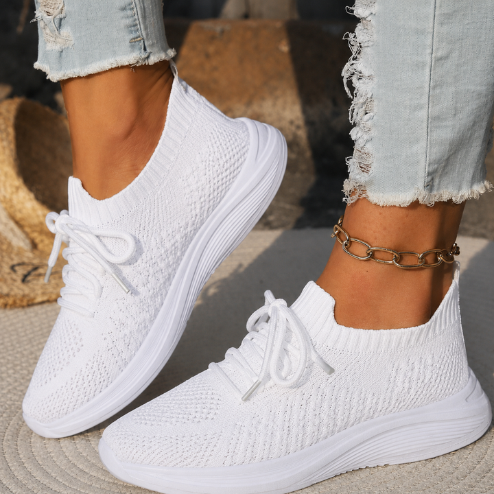 Corentine Auffret | Knit Lace-Up Sneakers - Image 1