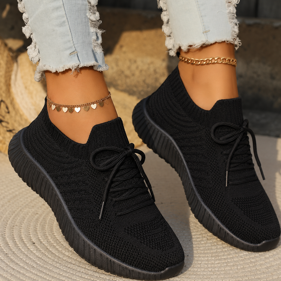 Corentine Auffret | Knit Lace-Up Sneakers - Image 3