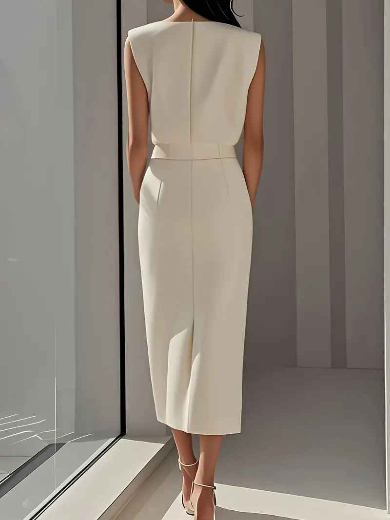 Cosette Delrieu | Belted Button-Front Midi Dress - Image 6