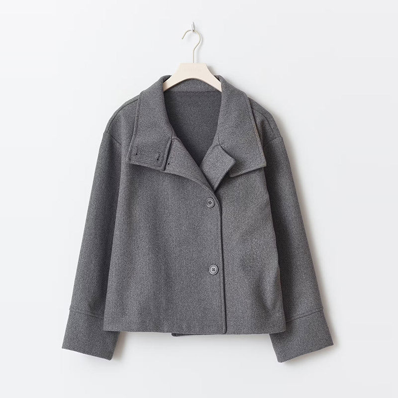 Delphine Sarran | Funnel Collar Short Wool Coat - Image 3
