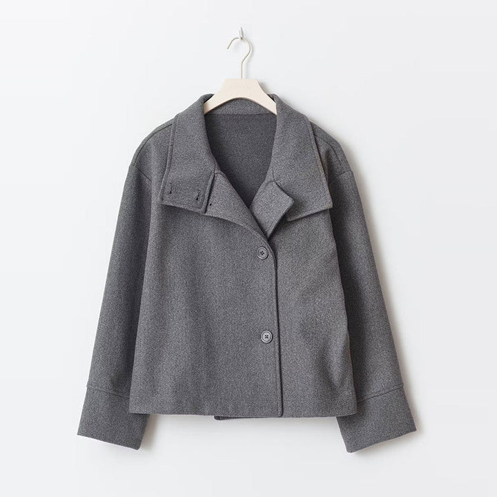 Delphine Sarran | Funnel Collar Short Wool Coat - Image 3