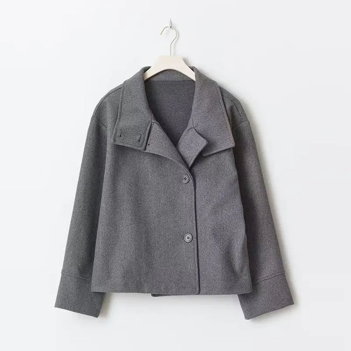 Delphine Sarran | Funnel Collar Short Wool Coat - Image 7