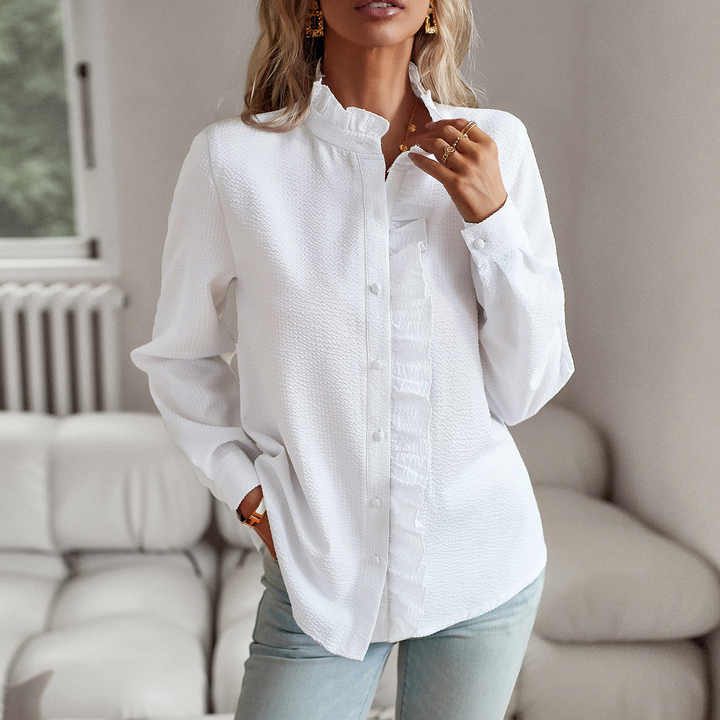 Domitille Vasseur | Ruffle Trim Button-Up Blouse - Image 6
