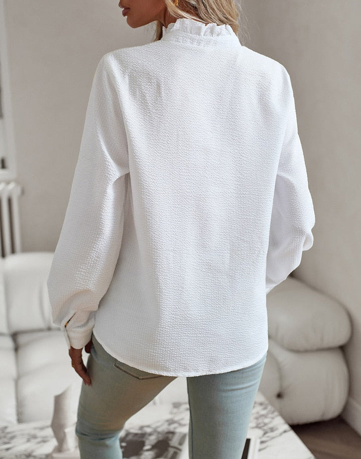 Domitille Vasseur | Ruffle Trim Button-Up Blouse - Image 7