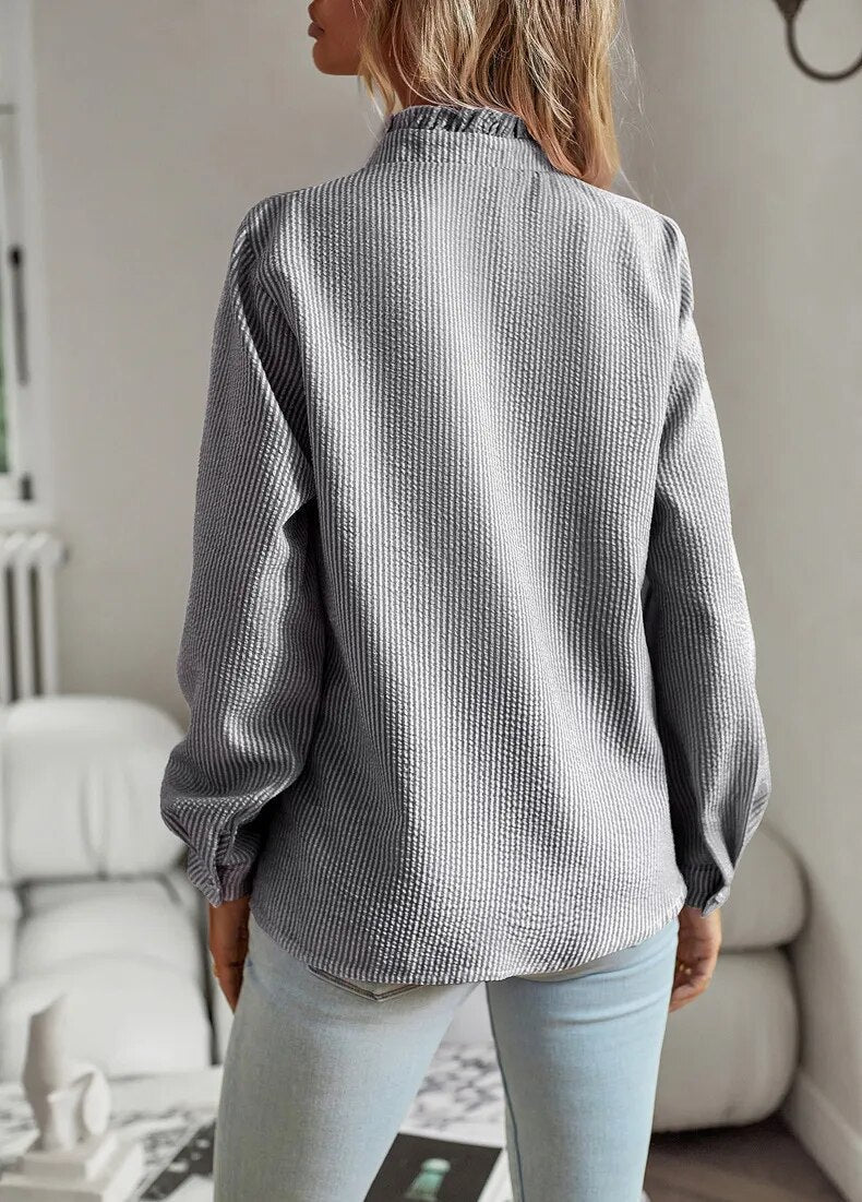 Domitille Vasseur | Ruffle Trim Button-Up Blouse - Image 9