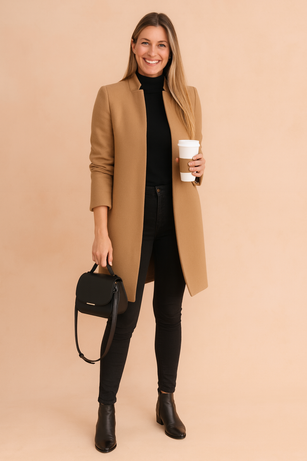 Eugenie Marchal | Camel Minimalist Coat - Image 1