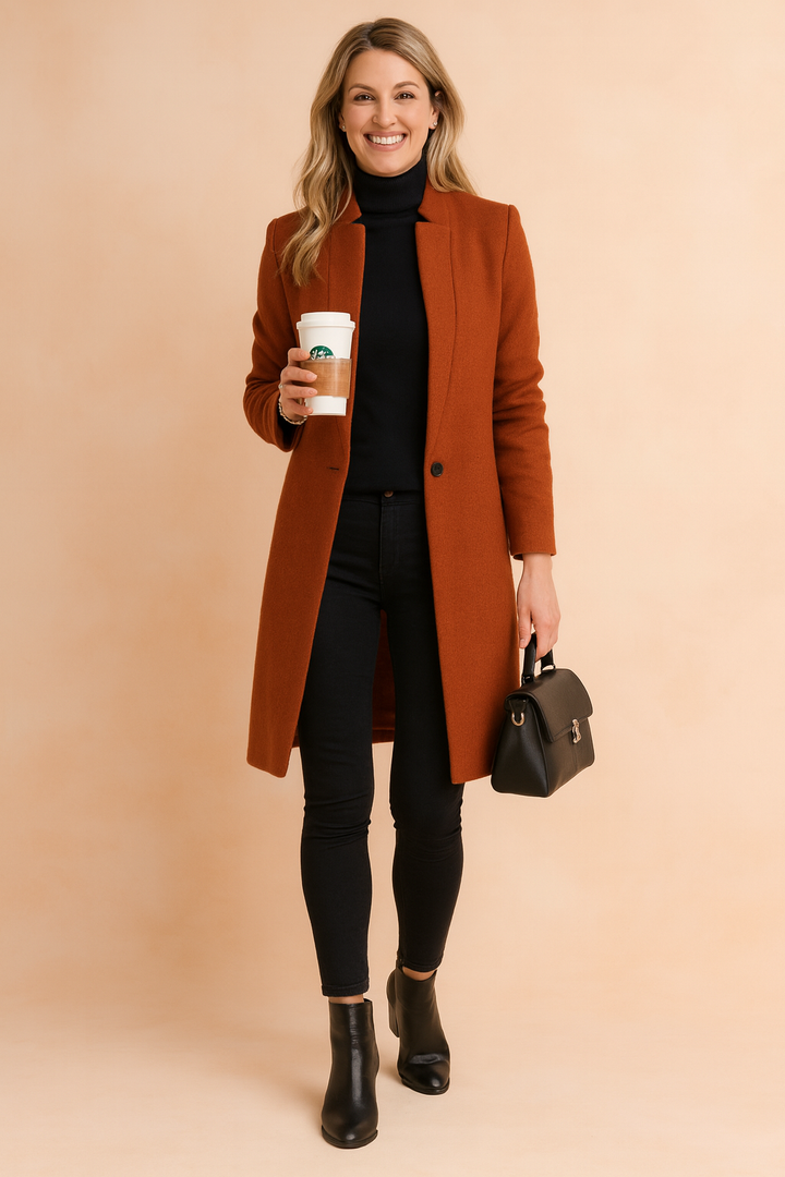 Eugenie Marchal | Camel Minimalist Coat - Image 3