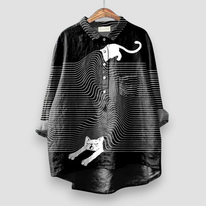 Fantine Leveille | Playful Print Button-Front Shirt - Image 2