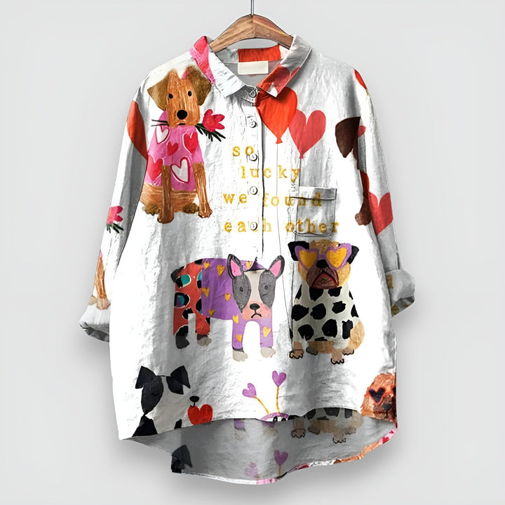 Fantine Leveille | Playful Print Button-Front Shirt - Image 3