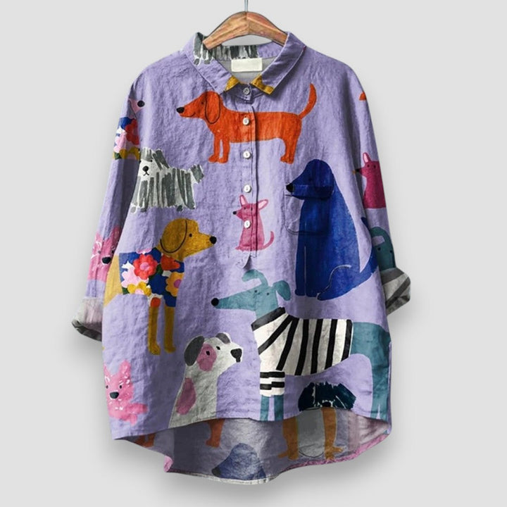 Fantine Leveille | Playful Print Button-Front Shirt - Image 5