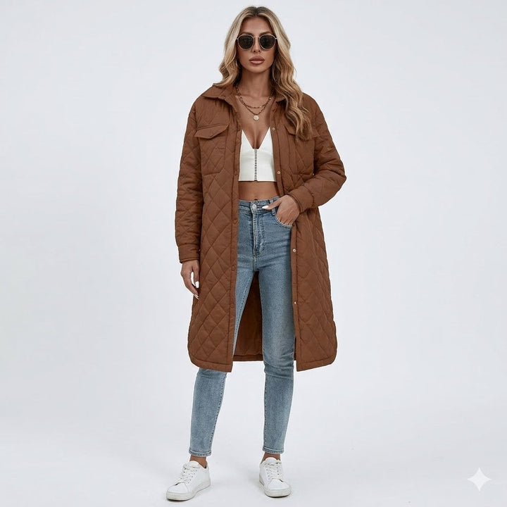 Faustine Lorrain | Diamond-Quilted Longline Coat - Image 1