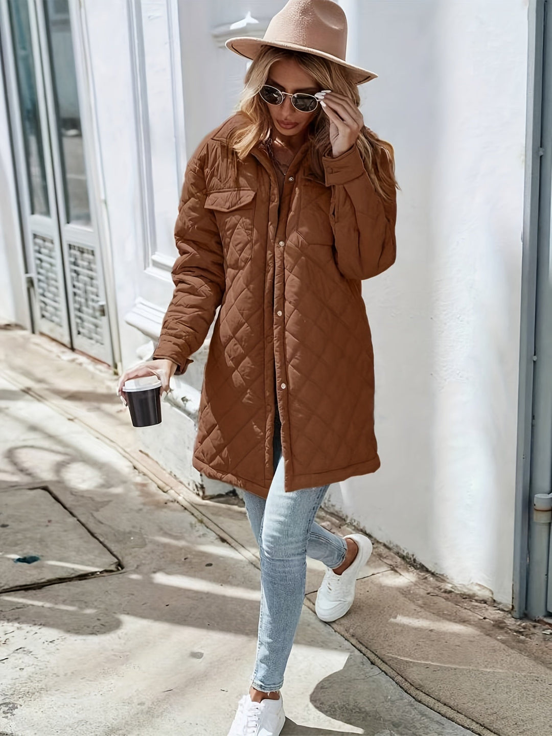 Faustine Lorrain | Diamond-Quilted Longline Coat - Image 3