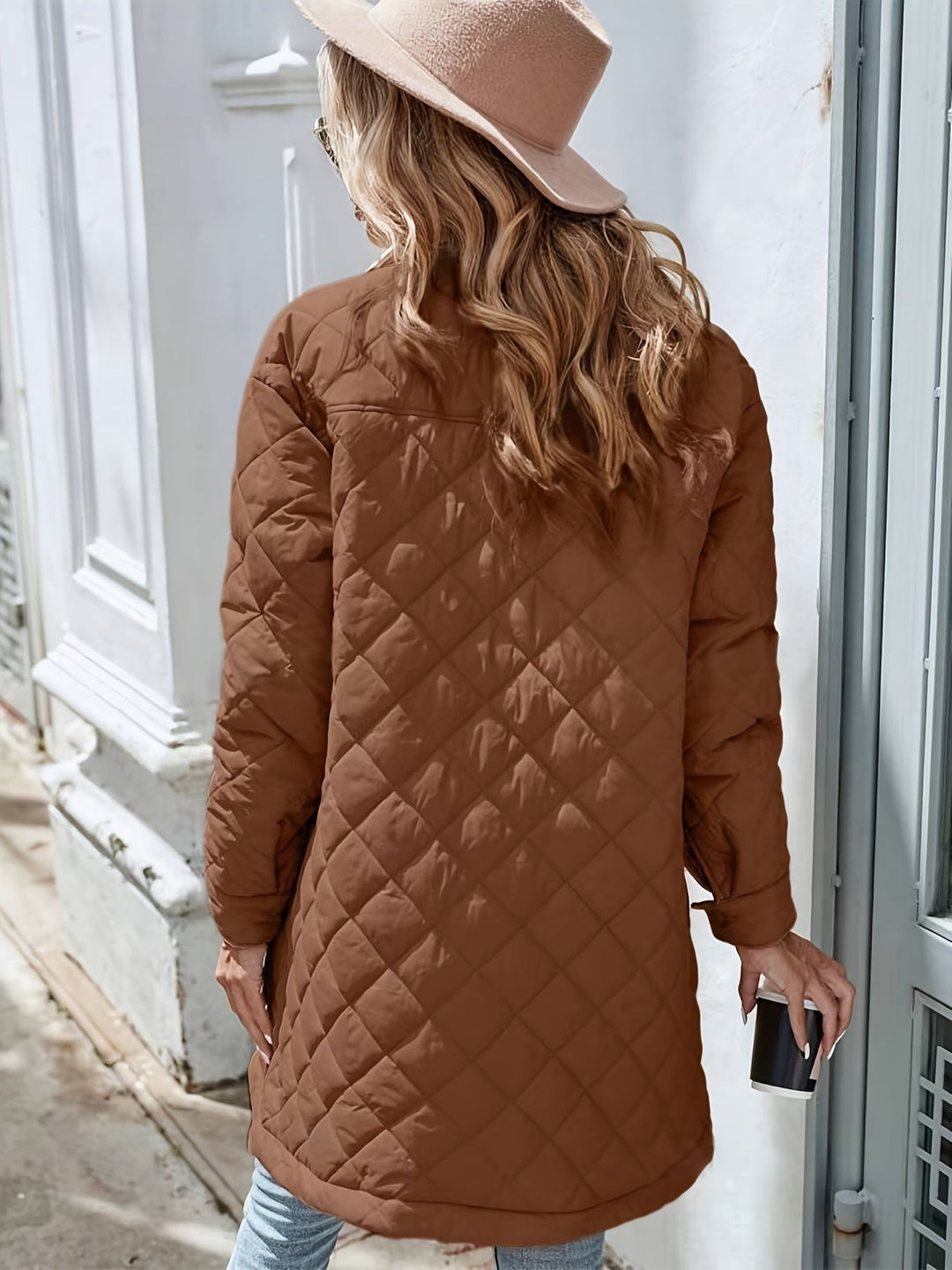 Faustine Lorrain | Diamond-Quilted Longline Coat - Image 5