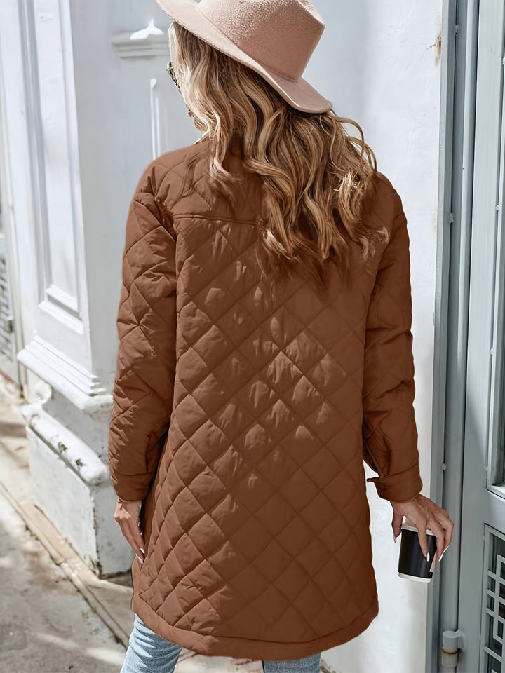 Faustine Lorrain | Diamond-Quilted Longline Coat - Image 5