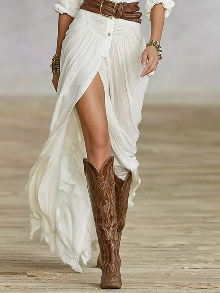 Garance Vionnet | Belted Wrap Maxi Dress with Side Slit - Image 5