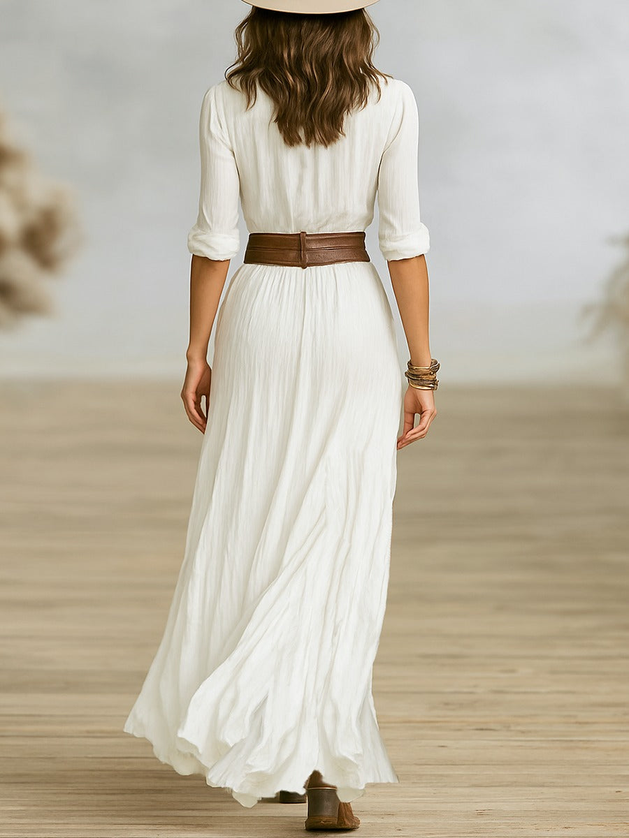 Garance Vionnet | Belted Wrap Maxi Dress with Side Slit - Image 7