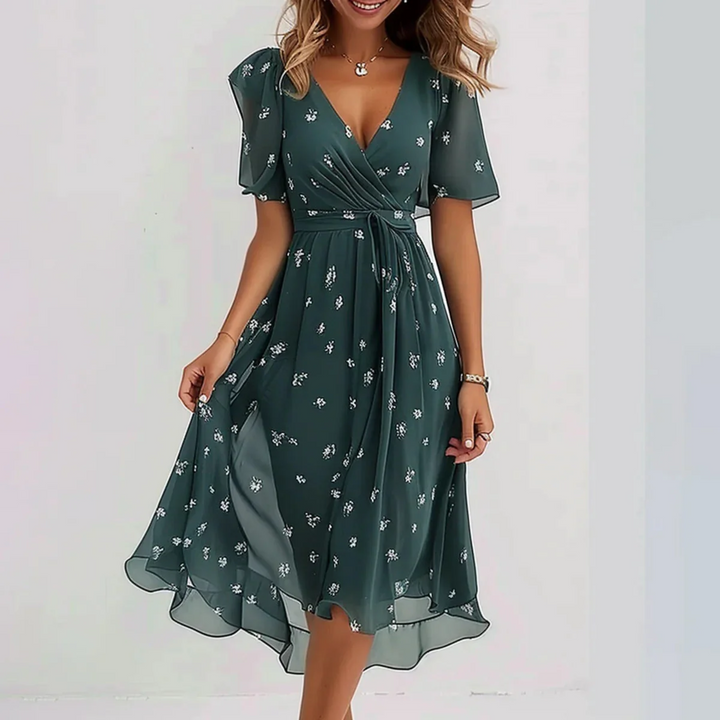Heloise Cambon | Ditsy Floral Wrap Midi Dress - Image 1