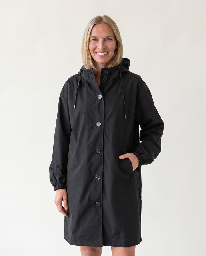 Charline Dupuis | Long Hooded Rain Jacket