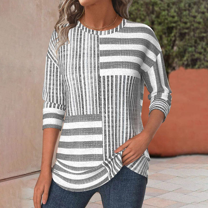Honorine Castex | Striped Colorblock Long Sleeve Top - Image 1