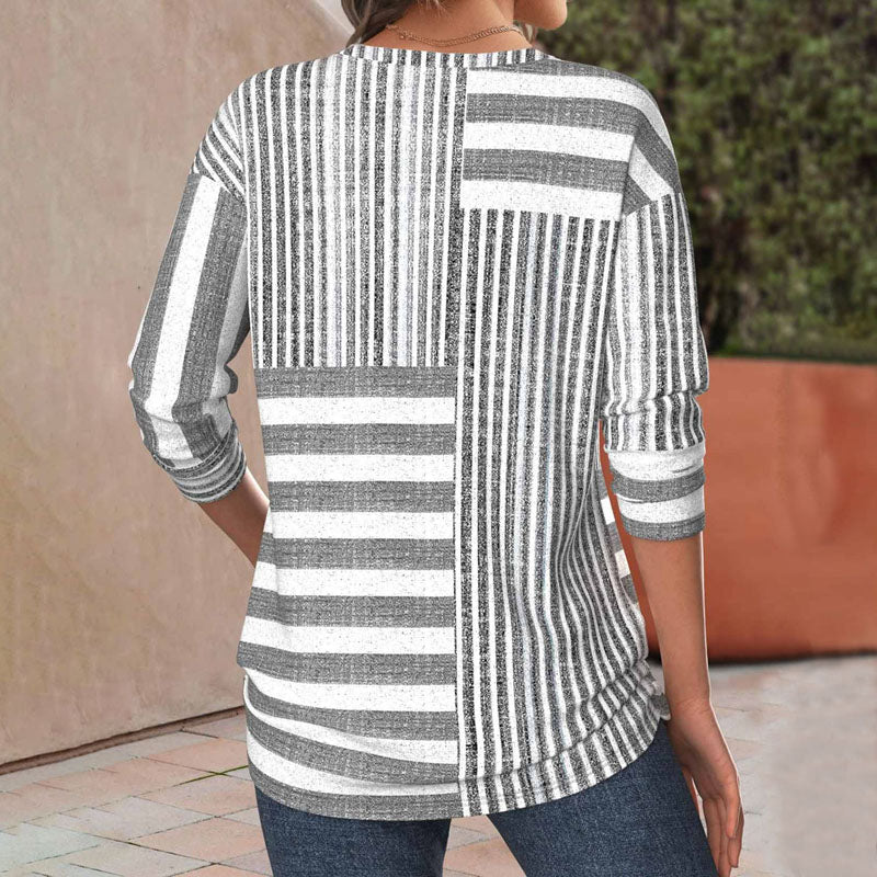 Honorine Castex | Striped Colorblock Long Sleeve Top - Image 2