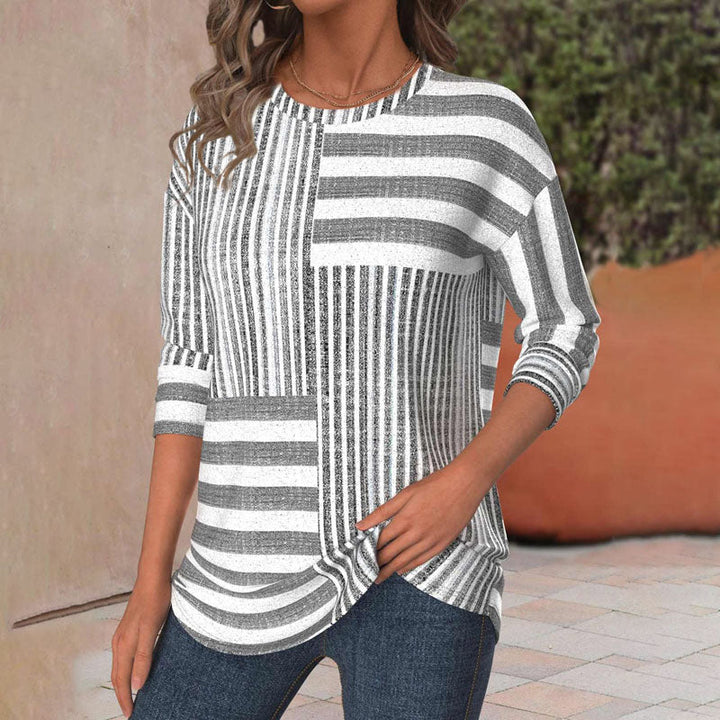 Honorine Castex | Striped Colorblock Long Sleeve Top - Image 3