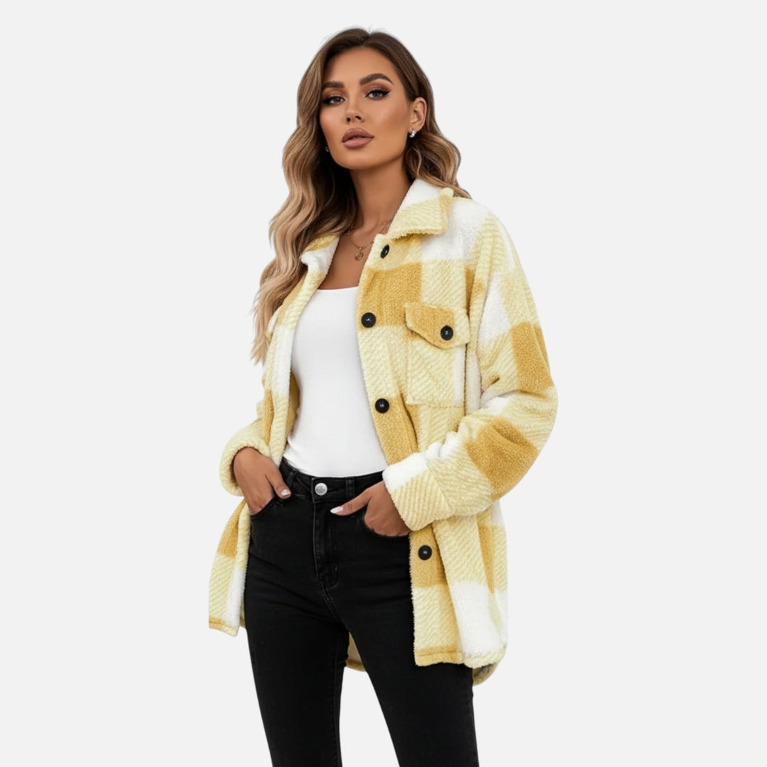 Ines Chastel | Checkered Plush Sherpa Jacket - Image 3