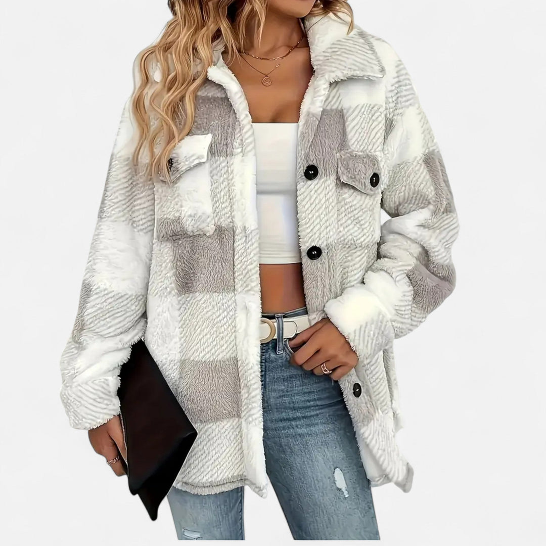Ines Chastel | Checkered Plush Sherpa Jacket - Image 4