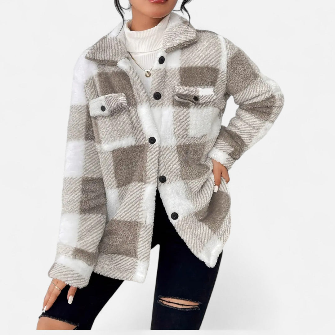 Ines Chastel | Checkered Plush Sherpa Jacket - Image 5